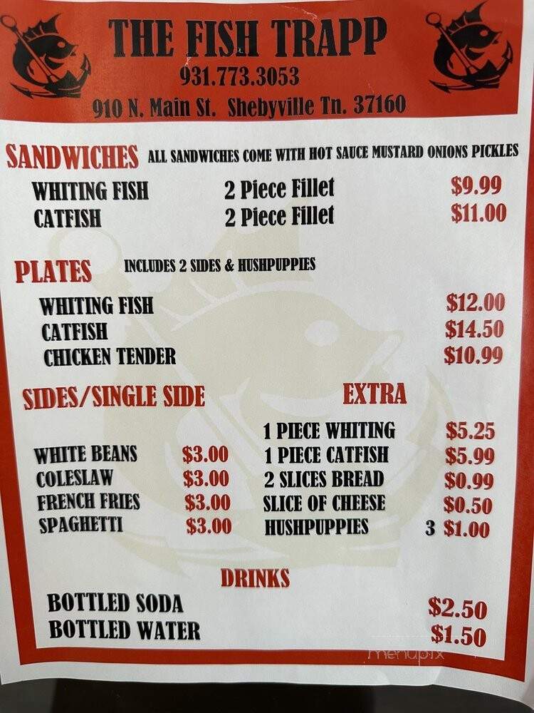 Fish Trapp - Shelbyville, TN menu_pic