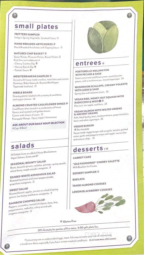Indigo Cafe - Cleveland, TN menu_pic