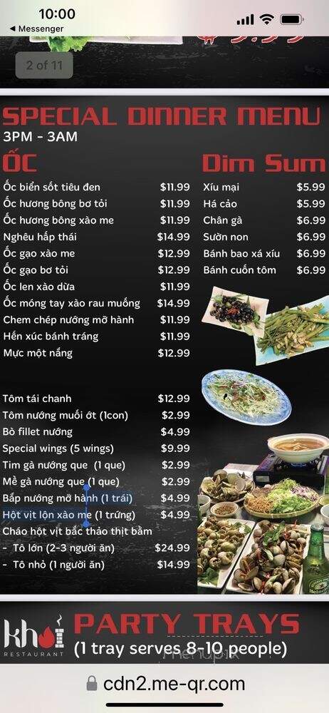 Khoi Restaurant - Garden Grove, CA menu_pic