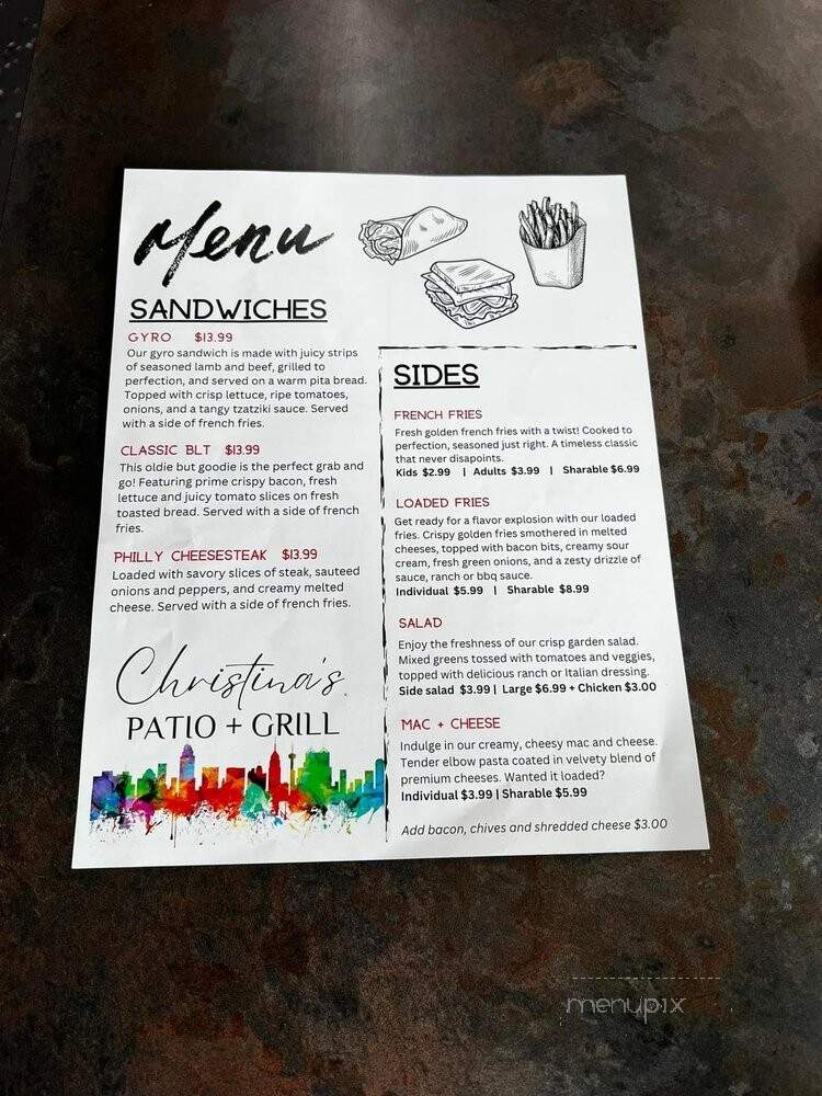 Christina's Patio and Grill - San Antonio, TX menu_pic