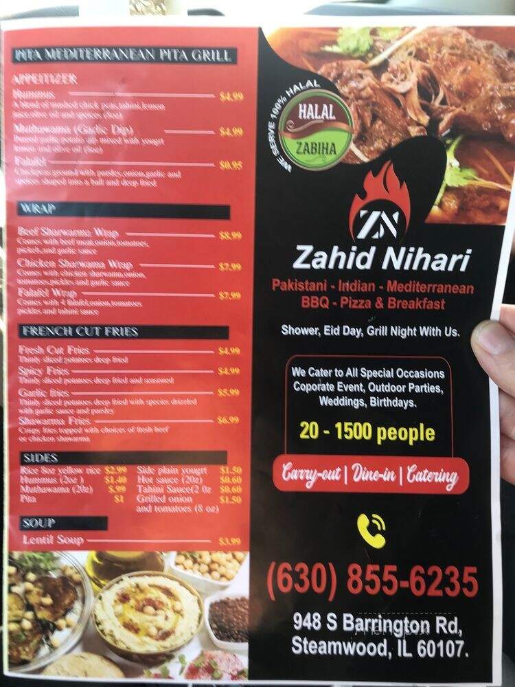 Zahid Nihari - Streamwood, IL menu_pic