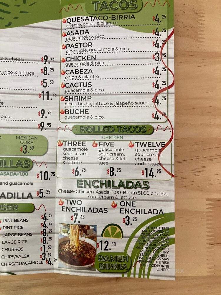 Fuego Mexican Food - Mesa, AZ menu_pic