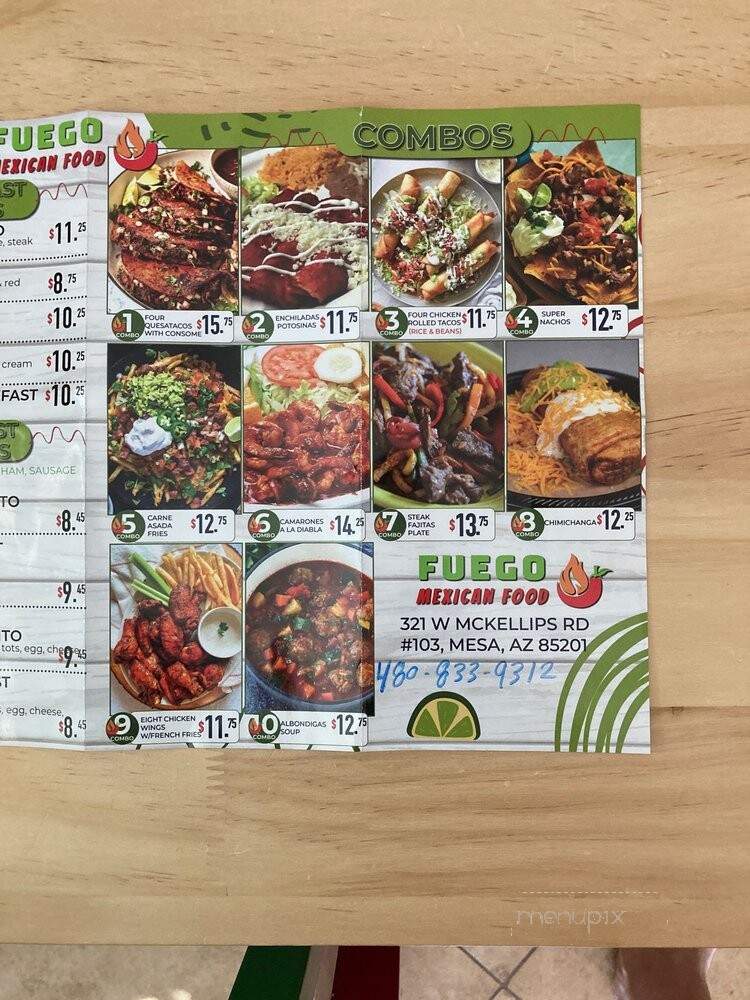 Fuego Mexican Food - Mesa, AZ menu_pic