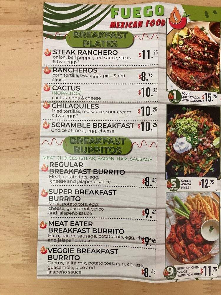 Fuego Mexican Food - Mesa, AZ menu_pic
