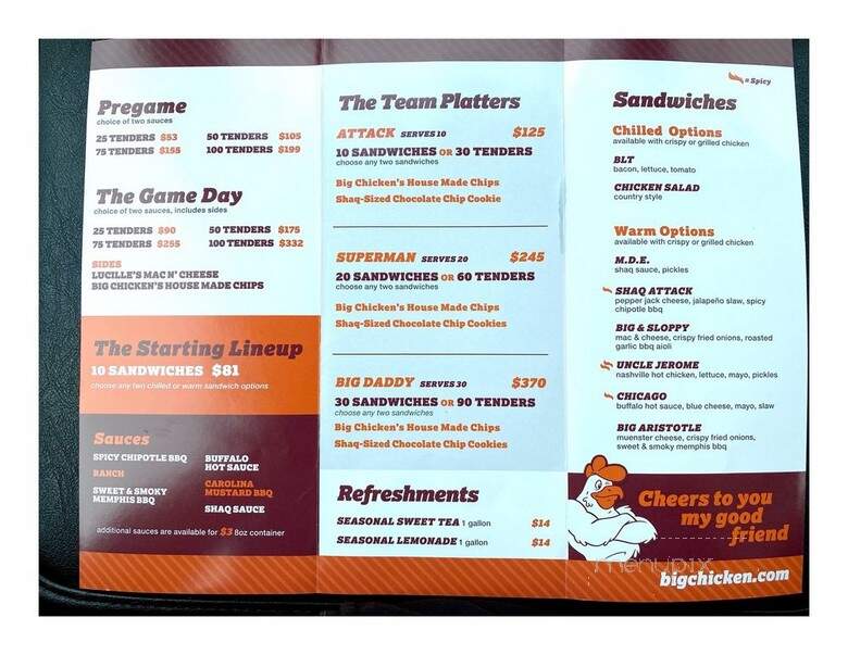 Big Chicken - Rosemont, IL menu_pic