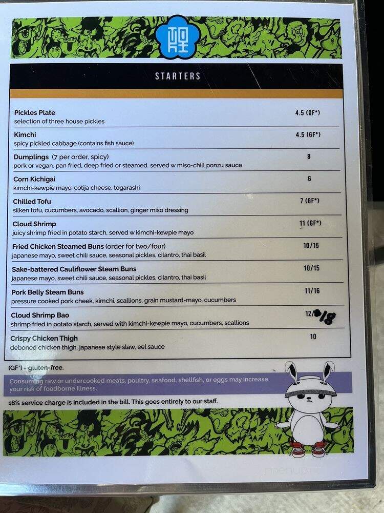 Toki Underground - Baltimore, MD menu_pic
