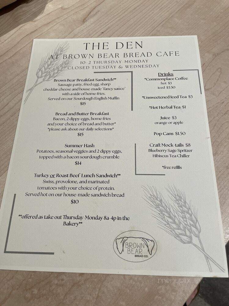 Brown Bear Bread Cafe - Pittsburgh, PA menu_pic