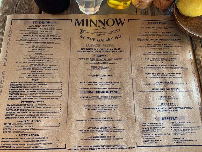 Minnow At the Galley Ho - New Suffolk, NY menu_pic