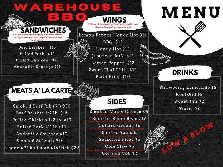 Warehouse BBQ - Youngsville, NC menu_pic