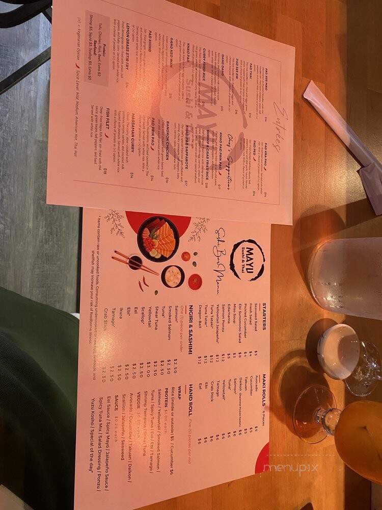 Mayu Sushi & Thai - Richmond, VA menu_pic