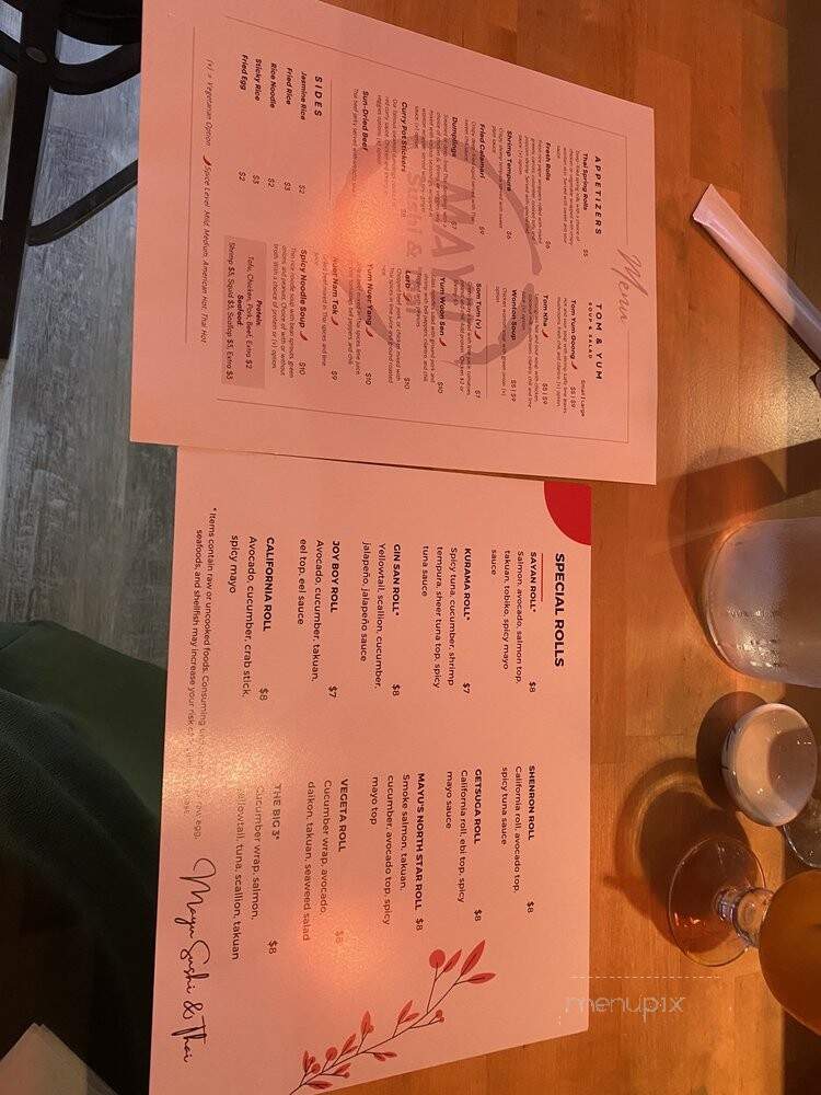 Mayu Sushi & Thai - Richmond, VA menu_pic