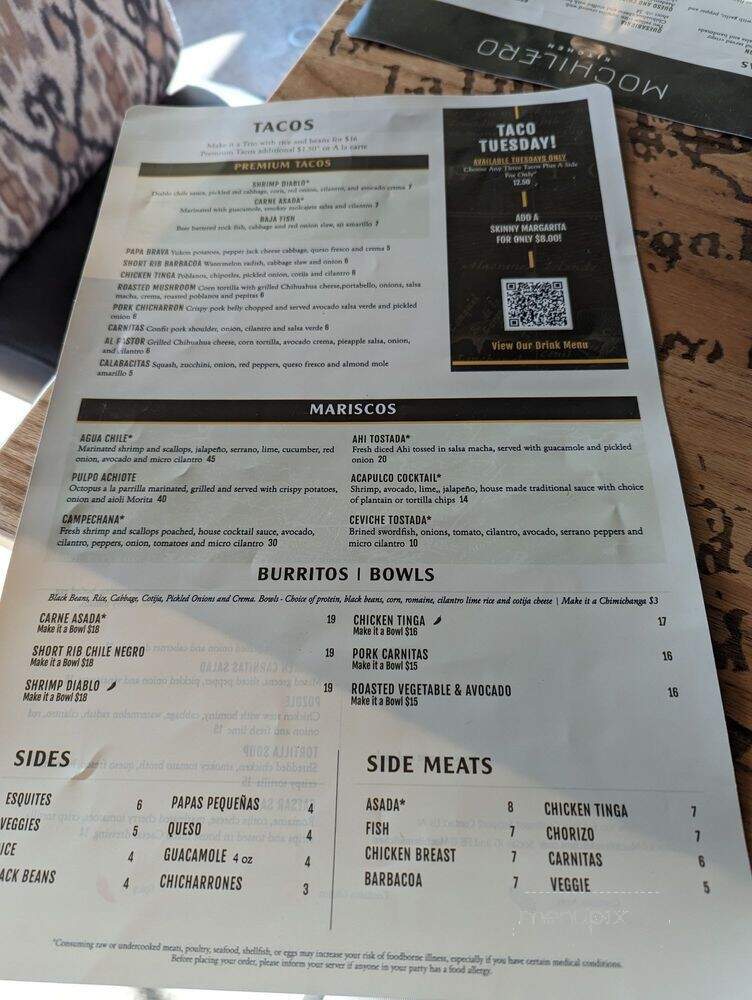 Mochilero Kitchen - Scottsdale, AZ menu_pic