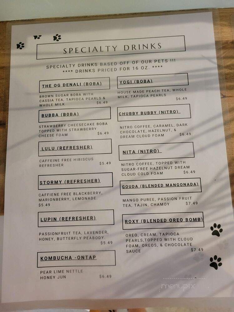 Bubbas Boba Bar - Leavenworth, WA menu_pic