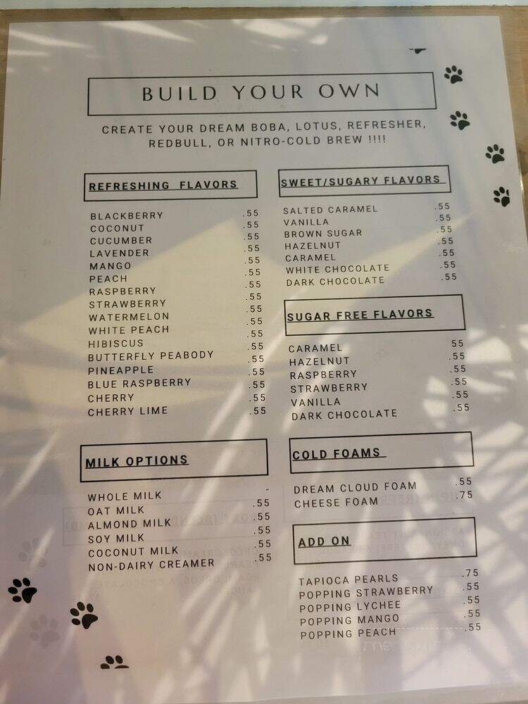Bubbas Boba Bar - Leavenworth, WA menu_pic