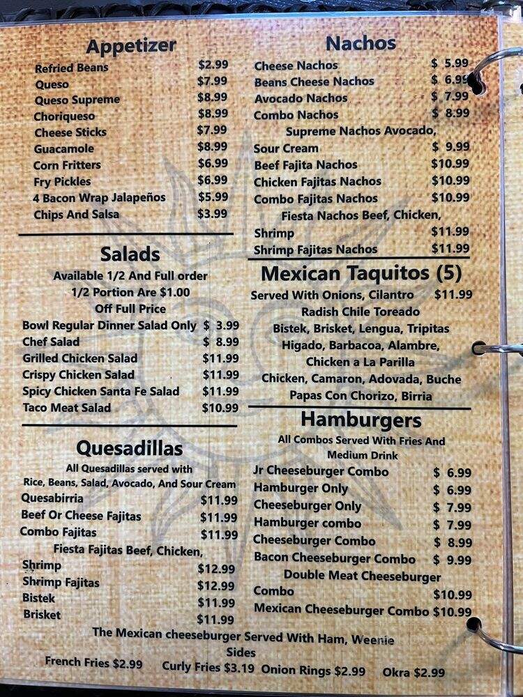 El Rey Sol Mexican Restaurant - Crane, TX menu_pic