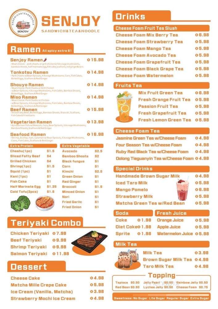 Senjoy - Pawtucket, RI menu_pic