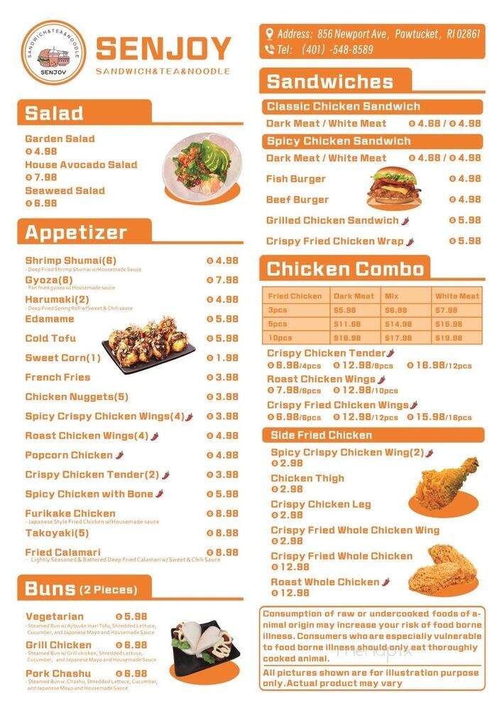 Senjoy - Pawtucket, RI menu_pic