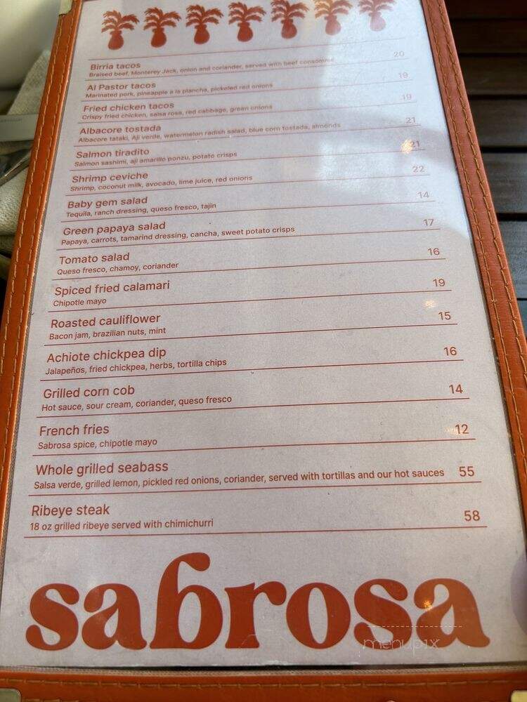Sabrosa - Montreal, QC menu_pic
