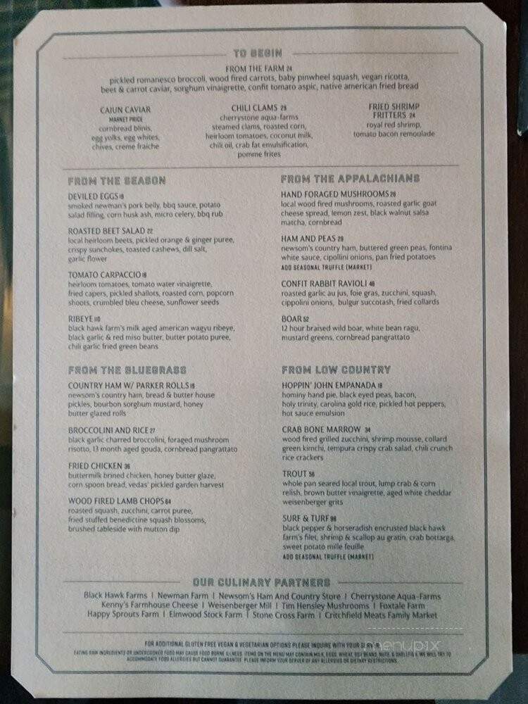 Granddam - Lexington, KY menu_pic