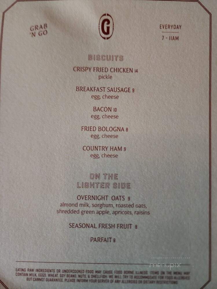 Granddam - Lexington, KY menu_pic