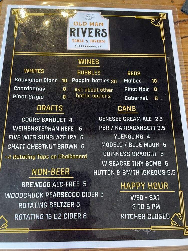 Old Man Rivers Table and Tavern - Chattanooga, TN menu_pic
