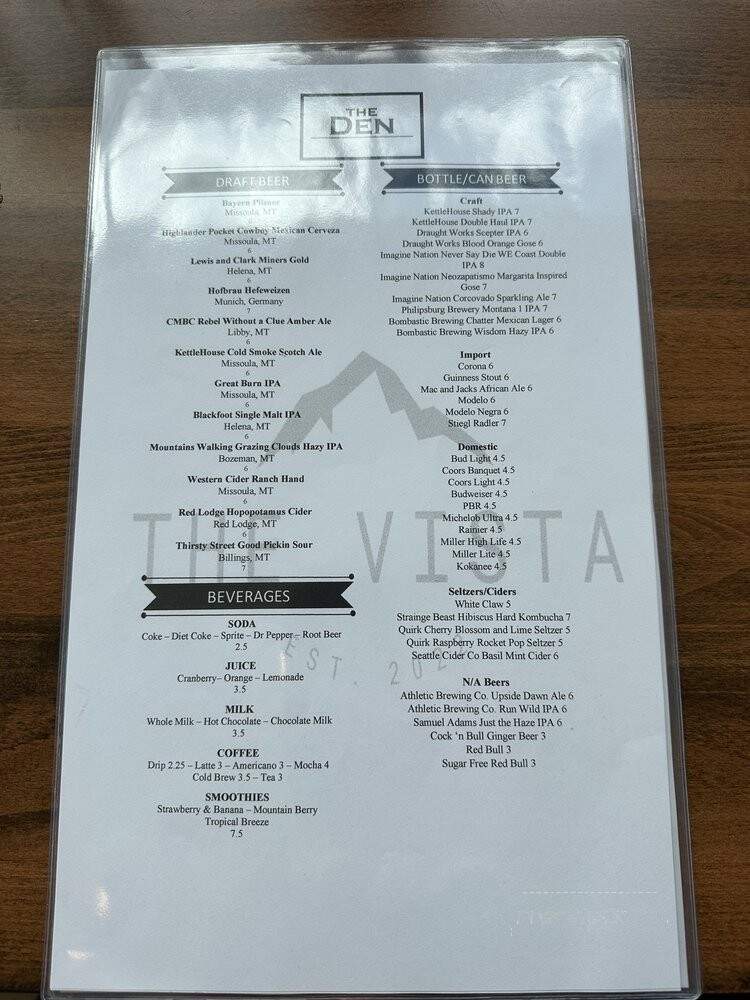 The Den 406 - Missoula, MT menu_pic