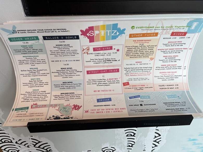 Spitz - Woodbury, MN menu_pic