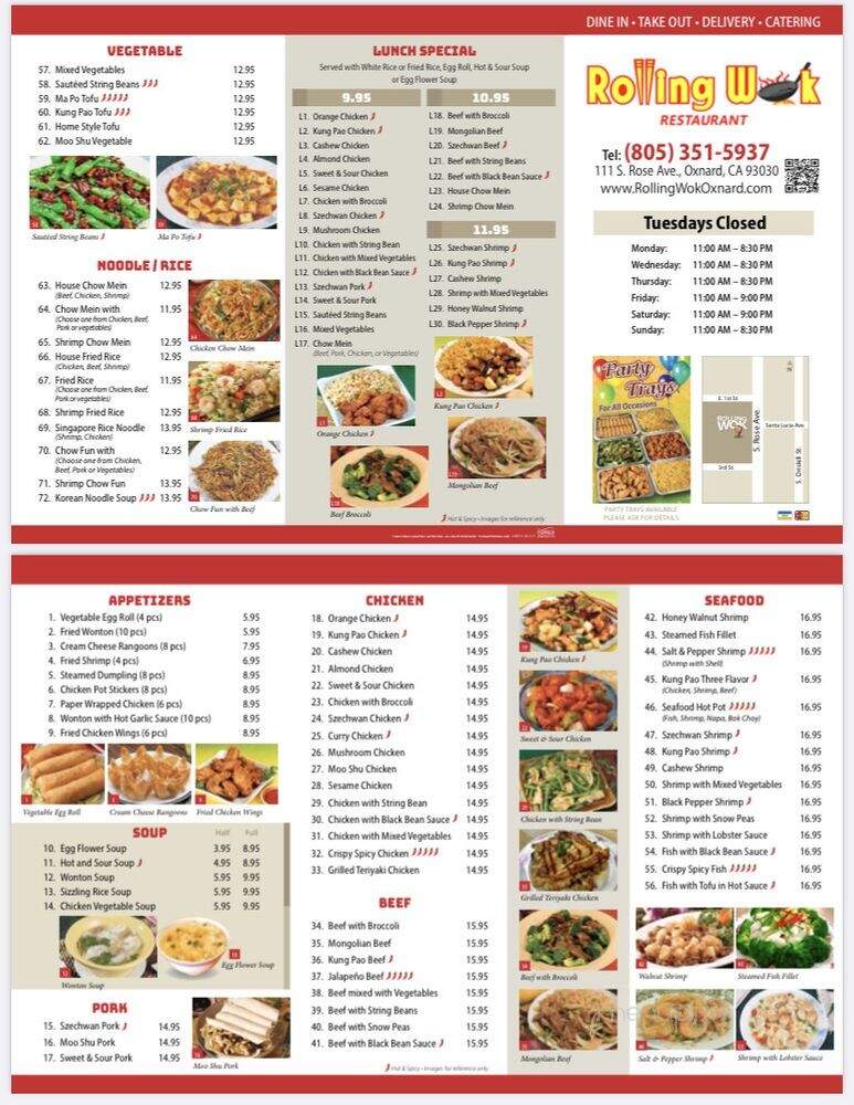Rolling Wok Restaurant - Oxnard, CA menu_pic