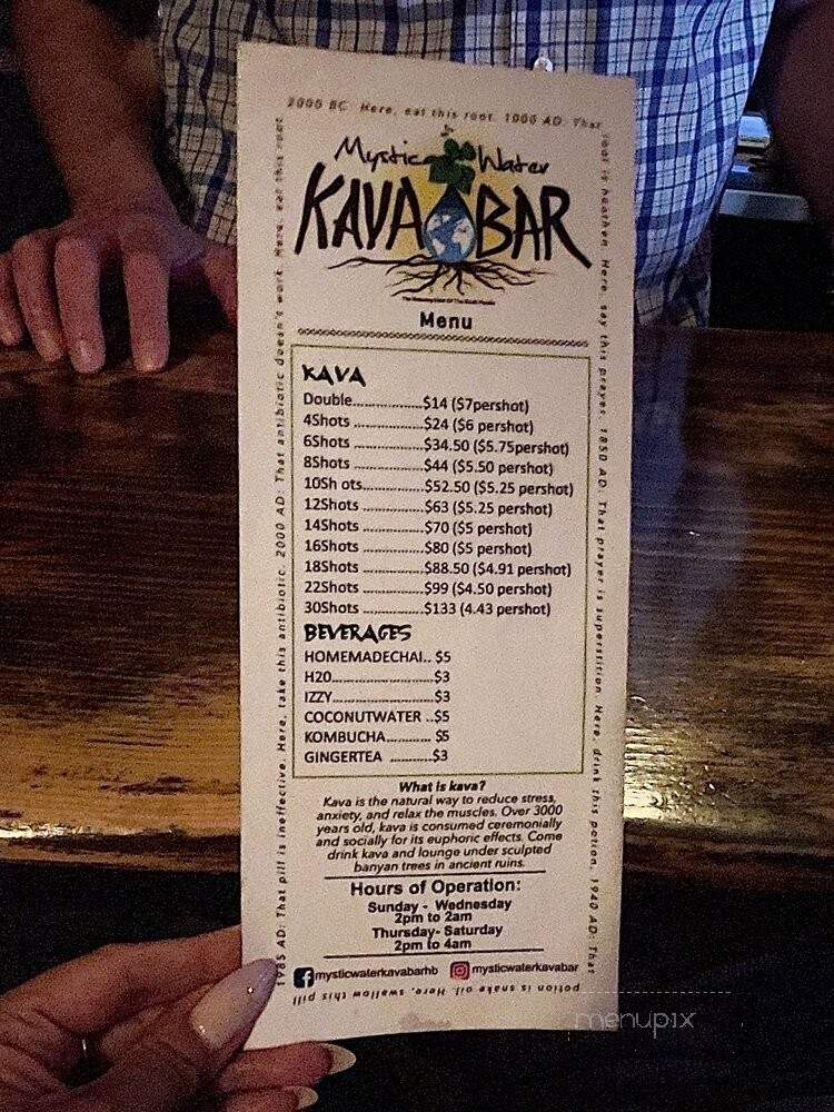 Mystic Water Kava Bar - Ventura, CA menu_pic