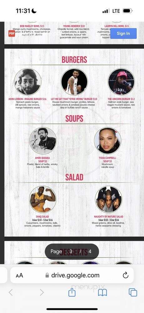 Plants & Poets Cafe - Newark, NJ menu_pic