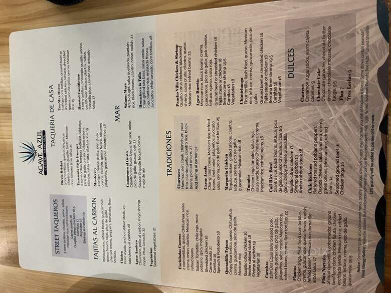 Agave Azul Cocina Mexicana - Orlando, FL menu_pic
