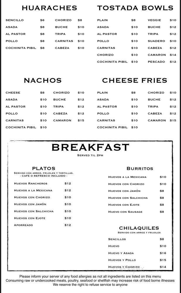 Kahlo Mexican Kitchen - Anaheim, CA menu_pic
