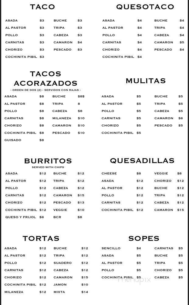 Kahlo Mexican Kitchen - Anaheim, CA menu_pic