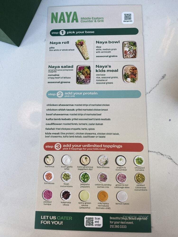 NAYA - Darien, CT menu_pic