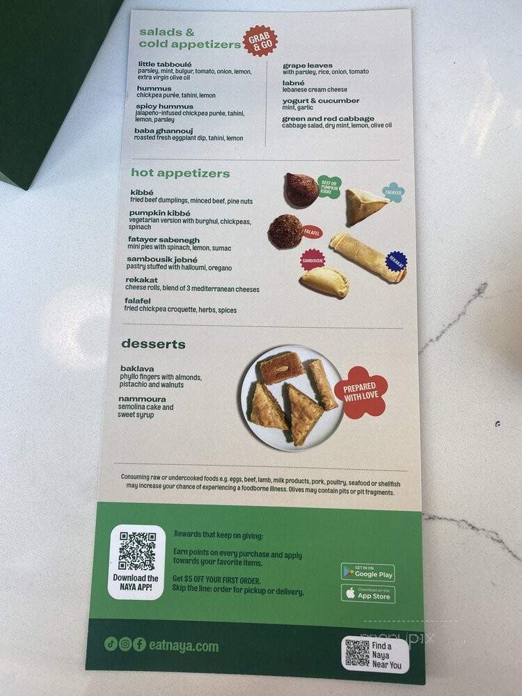 NAYA - Darien, CT menu_pic