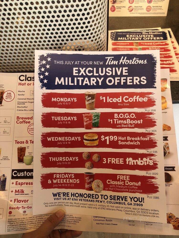 Tim Hortons - Columbus, GA menu_pic