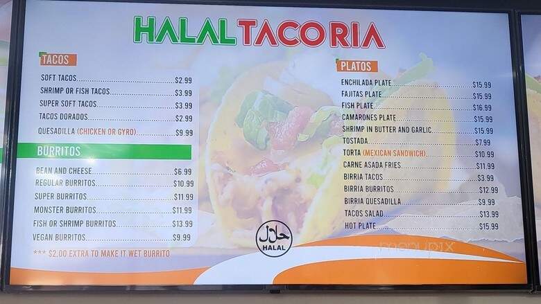 Halal Tacoria - Fremont, CA menu_pic