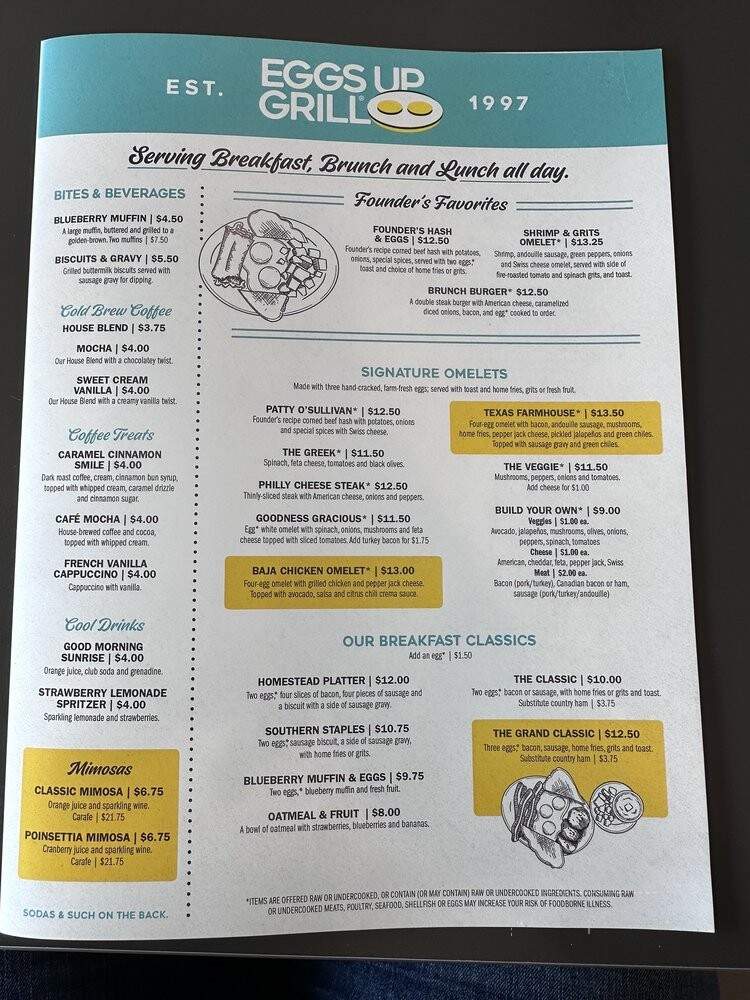 Eggs Up Grill - Germantown, TN menu_pic