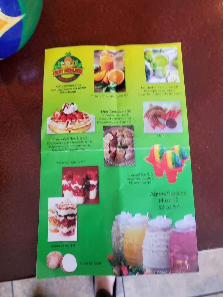 Fruit paradise Mexican style - San Luis Obispo, CA menu_pic