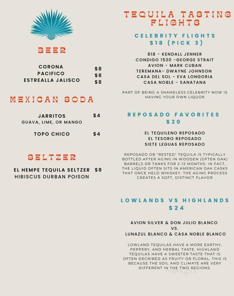 Luna's Tequila Bar - Honolulu, HI menu_pic