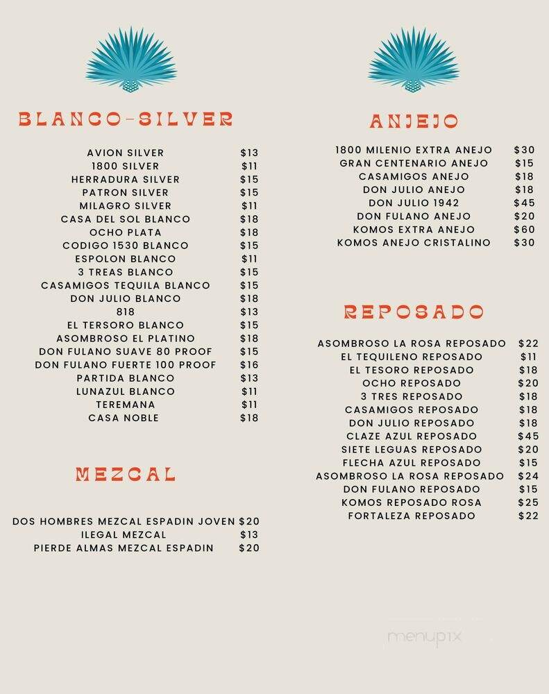 Luna's Tequila Bar - Honolulu, HI menu_pic