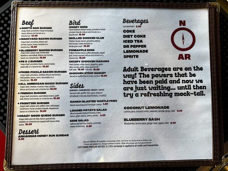 North Bar Popup - Searcy, AR menu_pic