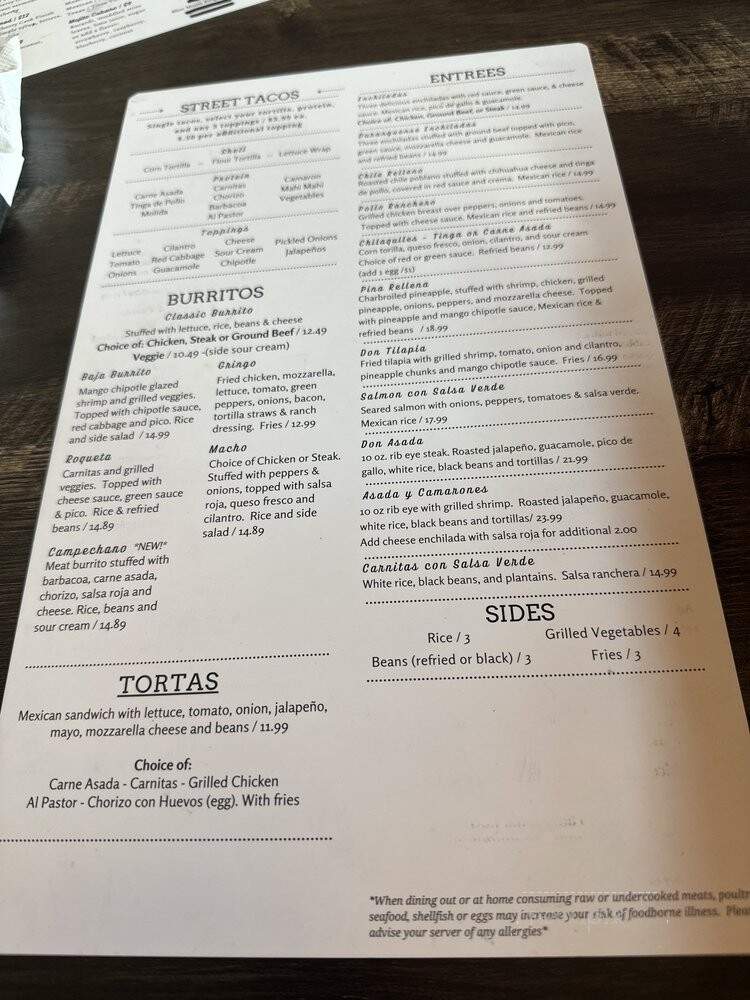 Don Betos Tacos & Tequila - Wendell, NC menu_pic