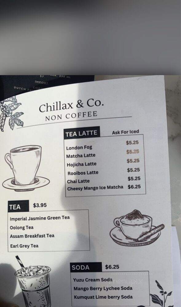Chillax & Co - Richmond Hill, ON menu_pic
