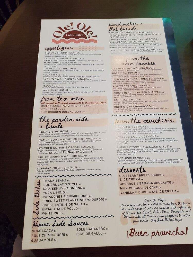 Ole Ole Latin Bistro - Hollywood, FL menu_pic