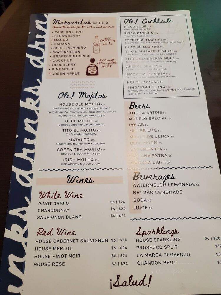 Ole Ole Latin Bistro - Hollywood, FL menu_pic
