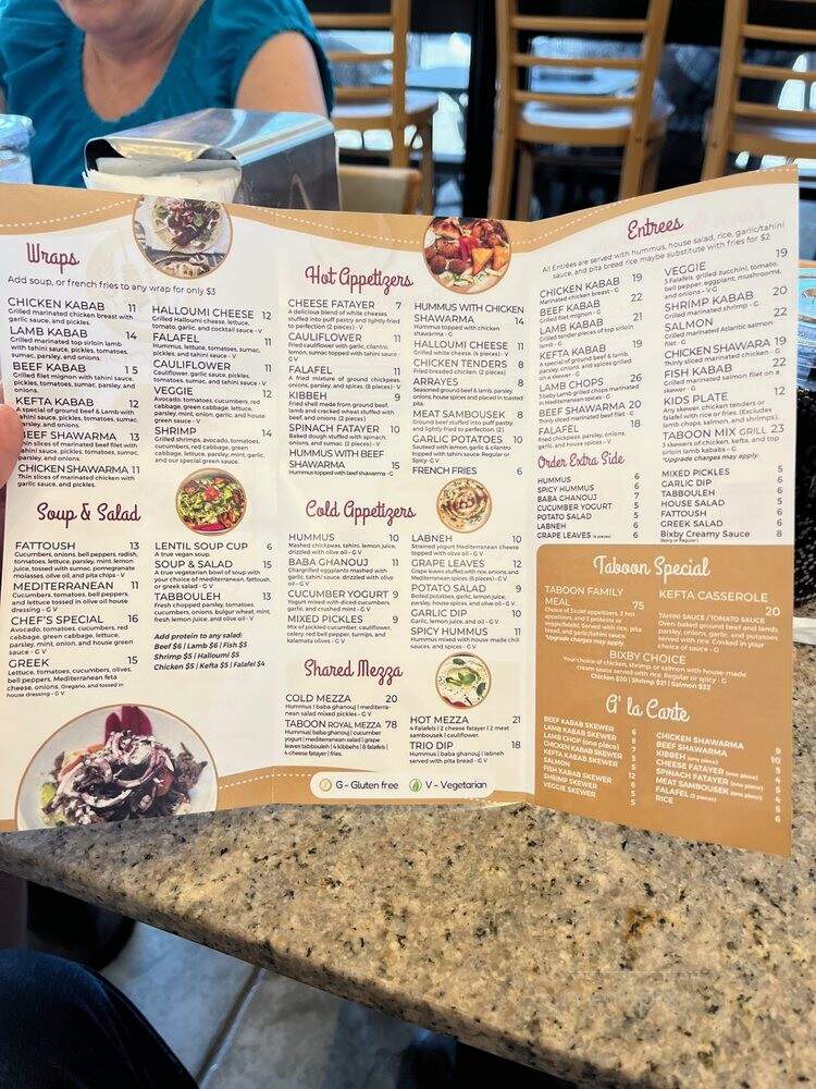 Taboon Mediterranean - Garden Grove, CA menu_pic
