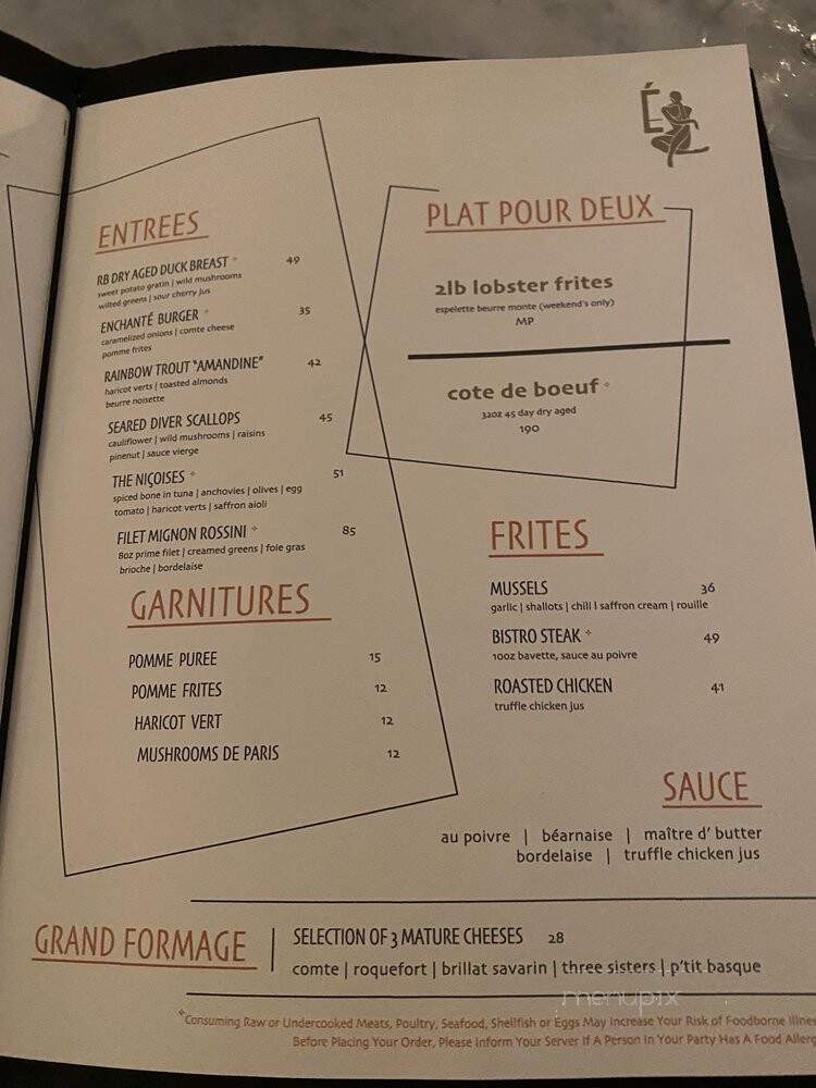 Enchante Bistro - Southampton, NY menu_pic