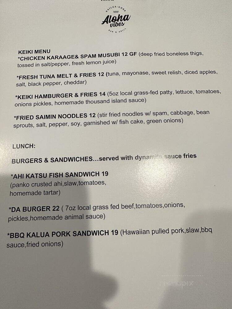Aloha Vibes - Kailua-Kona, HI menu_pic