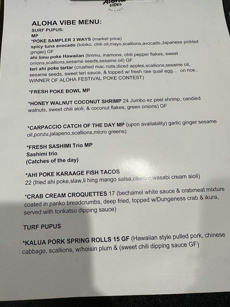 Aloha Vibes - Kailua-Kona, HI menu_pic